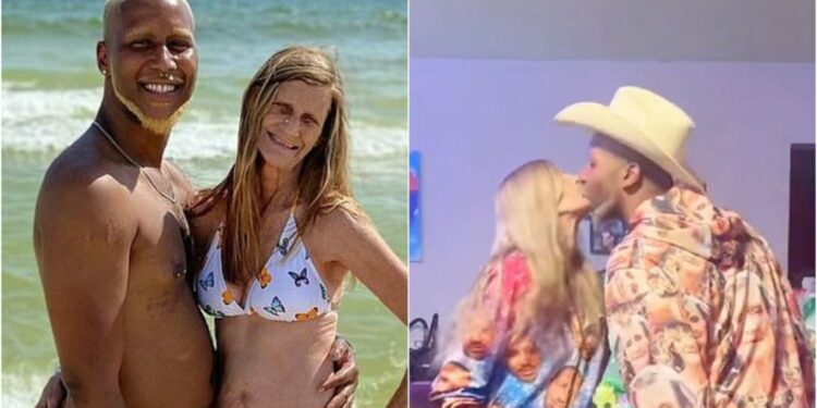 Jovem casado com idosa muda aparência para ficar 'parecido' com ela e viraliza (Foto: Reprodução / redes sociais)