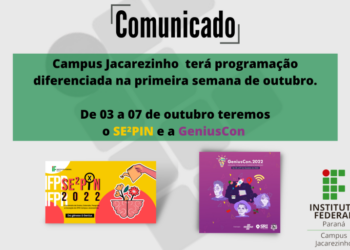 IFPR Campus Jacarezinho terá programação diferenciada na primeira semana de outubro