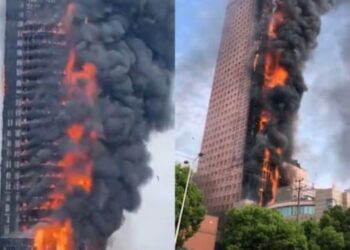 Incêndio consome prédio de 42 andares na China; assista