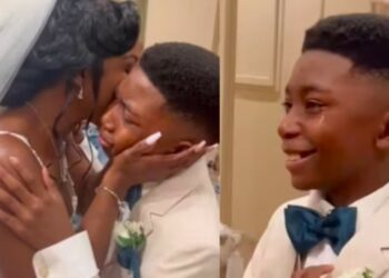 Menino se emociona ao ver a mãe vestida de noiva e vídeo bate 7M