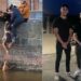 Estudantes retiram cão de dentro de um canal de lama. VÍDEO