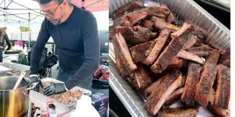 vocalista do Foo Fighters, Dave Grohl, preparou e serviu churrasco para pessoas sem teto durante quase 24 horas - Fotos: Hope the Mission’s