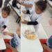 Menina ajuda amiguinho autista a comer na escola e vídeo bate 3M. Assista