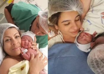 Mãe e filha dão à luz a meninos do mesmo tamanho no mesmo dia