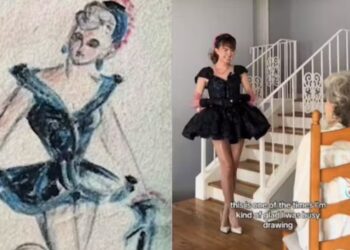 Neta recria a vestidos desenhados pela avó há 80 anos e bomba no TikTok