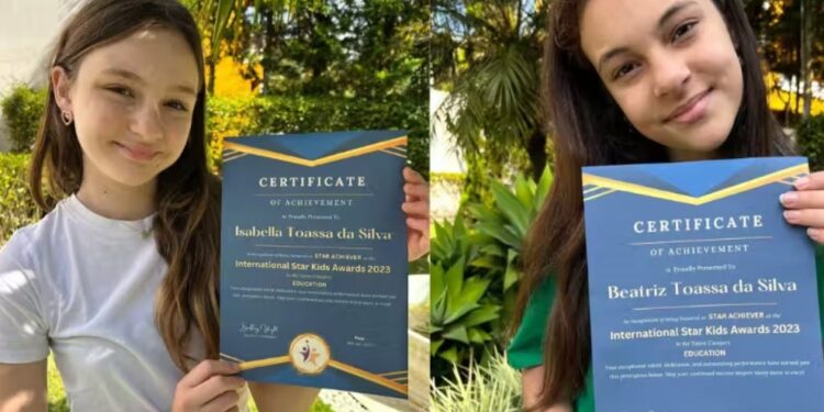 As irmãs cientistas, Beatriz e Isabella, venceram mais um prêmio, dessa vez internacional! Foto: Reprodução/Arquivo pessoal