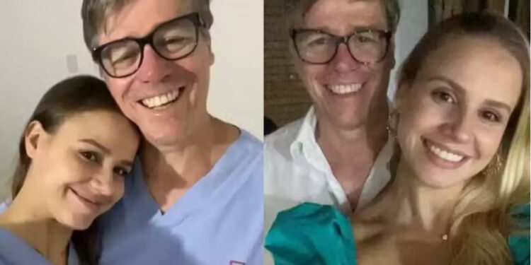 Deoclécio e Anna Laura, pai e filha antes e depois da doação de rim. Fotos: arquivo pessoal