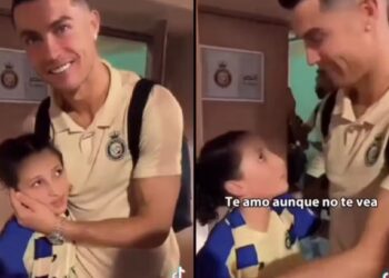 Menina cega emociona Cristiano Ronaldo: “Te amo mesmo que não te veja”; Vídeo