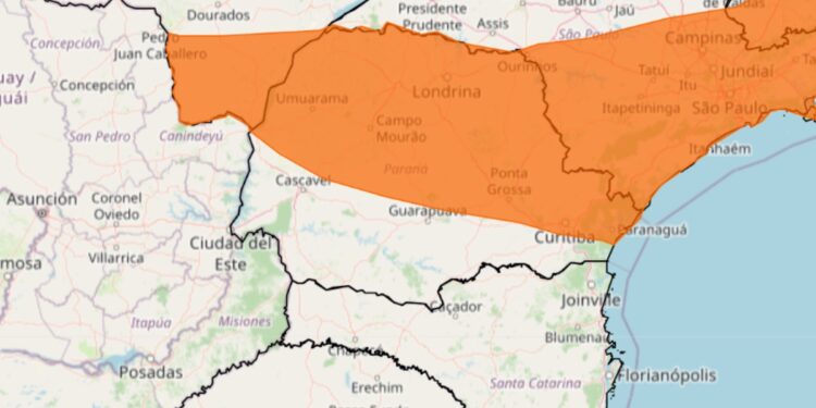 Inmet emitiu alerta laranja para onda de calor até terça-feira, no Paraná (Foto: Inmet)