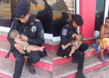 Policial amamenta bebê de mãe sem leite, que chorava de fome há 2 dias