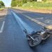 BR-153: Óleo na pista causa acidente e deixa motociclista ferido em Jacarezinho