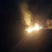 Ônibus pega fogo na PR-092 em Santo Antônio da Platina