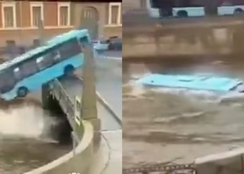 Ônibus cai dentro de rio após despencar de ponte e 3 pessoas morrem