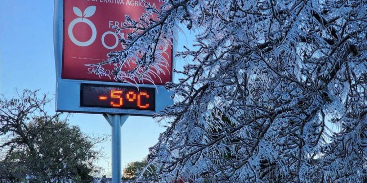 Três estados da região Sul registraram temperaturas negativas (Foto: Wagner Urbano/ Prefeitura de São Joaquim