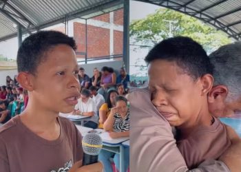 Jovem órfão emociona toda escola com agradecimento a professor; ‘salvou minha vida’