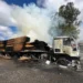 Norte Pioneiro: Incêndio em caminhão interdita BR-153 por quatro horas