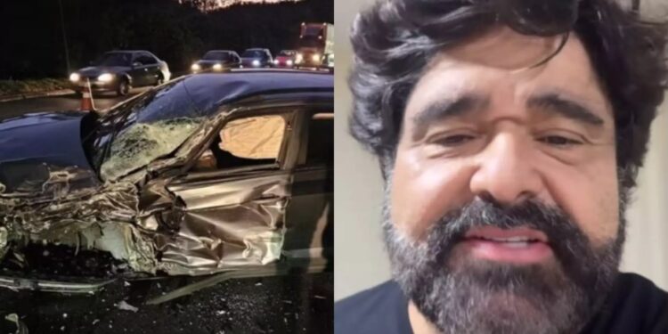 O veículo capotou no km 771 da BR-040, em Minas Gerais (Foto: Reprodução/Instagram)