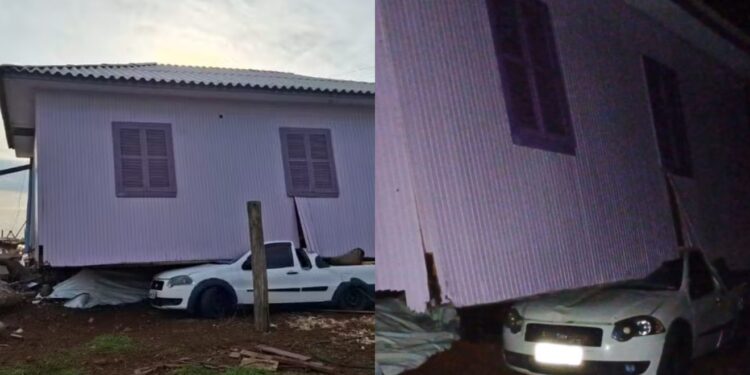 A Defesa Civil de Barra Bonita estima que o vento tenha ultrapassado 80 km/h (Foto: Defesa Civil)