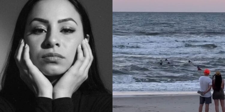 Janaína Alves se afogou em Matinhos: mãe salvou filho. (Fotos: Reprodução/Redes Sociais)