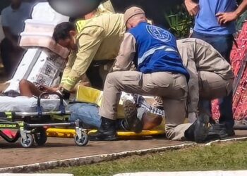 Bombeiros são mobilizados após acidente de trabalho na Praça Rui Barbosa, em Jacarezinho-PR “Assista o vídeo’