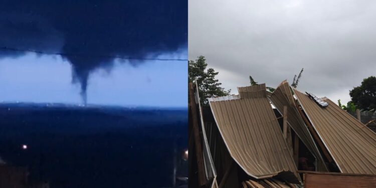 Tornado em Mercedes pode ter destruído construção no distrito de Arroio Guaçu. (Fotos: Davi José Gass e Ponto da Notícia)