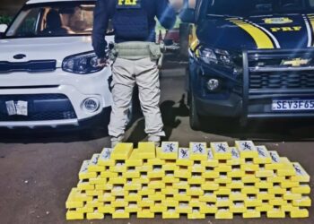 Paraná: PRF apreende quase 100 kg de cocaína em fundo falso na BR-277