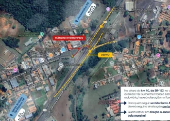 Construção do viaduto no km 40 da BR-153 tem novo desvio de fluxo