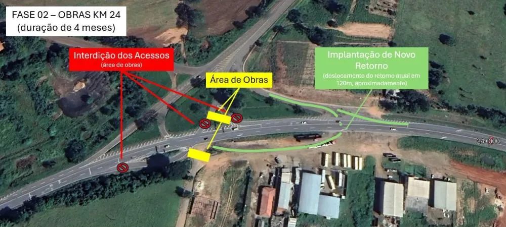 Construção de viaduto altera acessos no km 24 da BR-153 em Jacarezinho