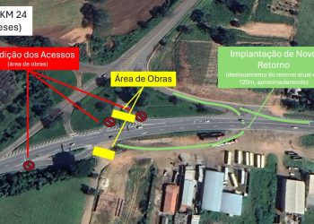 Construção de viaduto na BR-153 altera acessos no km 24, em Jacarezinho