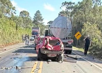 Paraná: Engavetamento com cinco veículos deixa motorista ferido na BR-153 “Assista o vídeo”