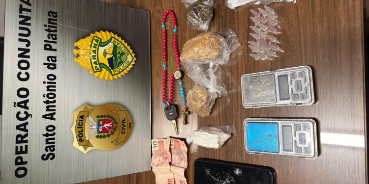 Norte Pioneiro: Ação conjunta da Polícia Militar e Polícia Cívil resulta na prisão de casal e apreensão de drogas
