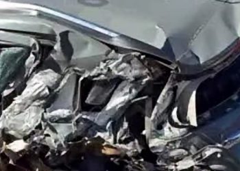 Paraná: Acidente com seis veículos deixa viatura da Polícia Penal destruída na BR-277