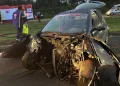 Motorista sem CNH e com sinais de embriaguez invade pista contrária e bate de frente com ônibus na BR-369