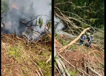 Carreta carregada com óleo vegetal tomba e pega fogo na PR-153 “Assista o vídeo”